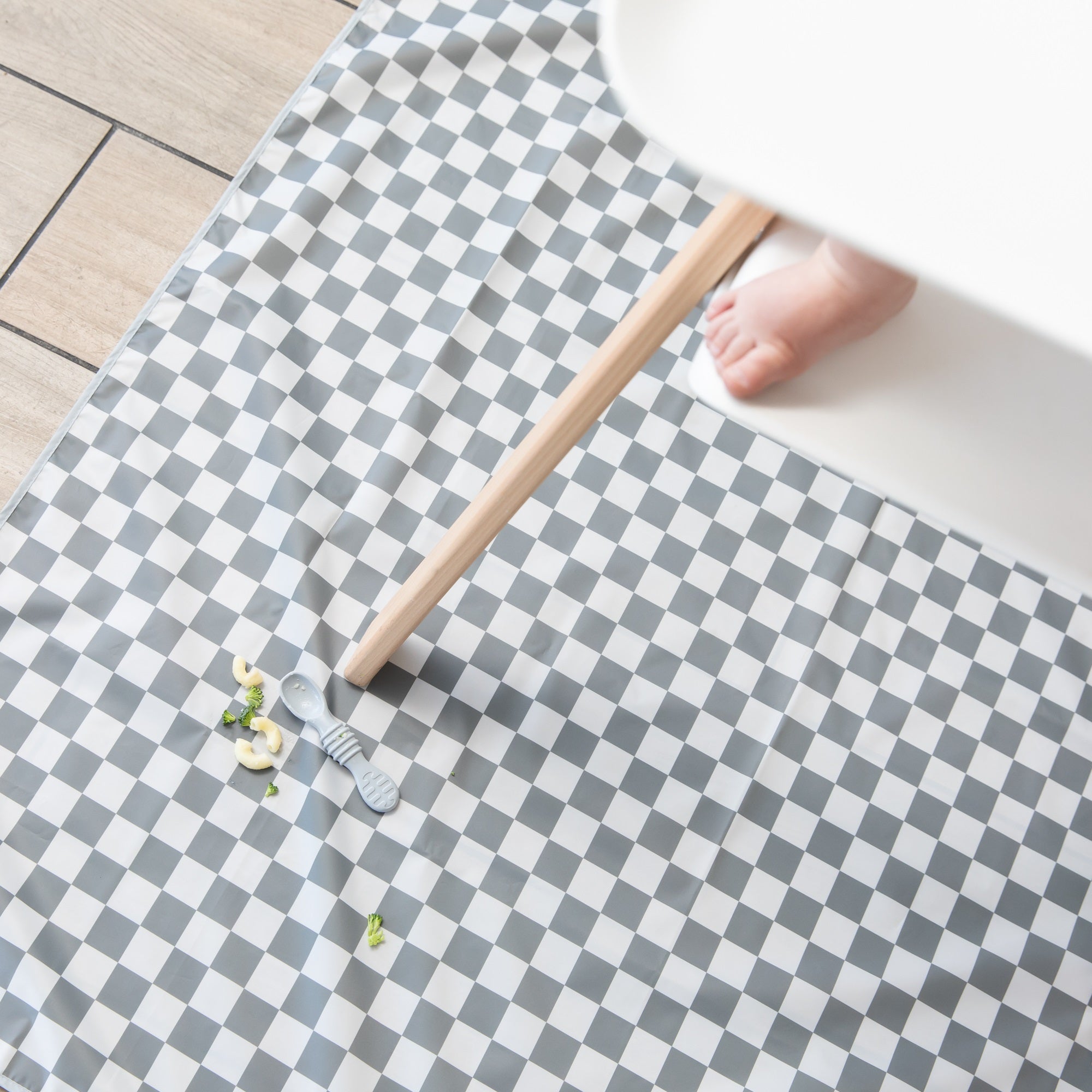 Bumkins Waterproof Splat Mat - Charcoal Check