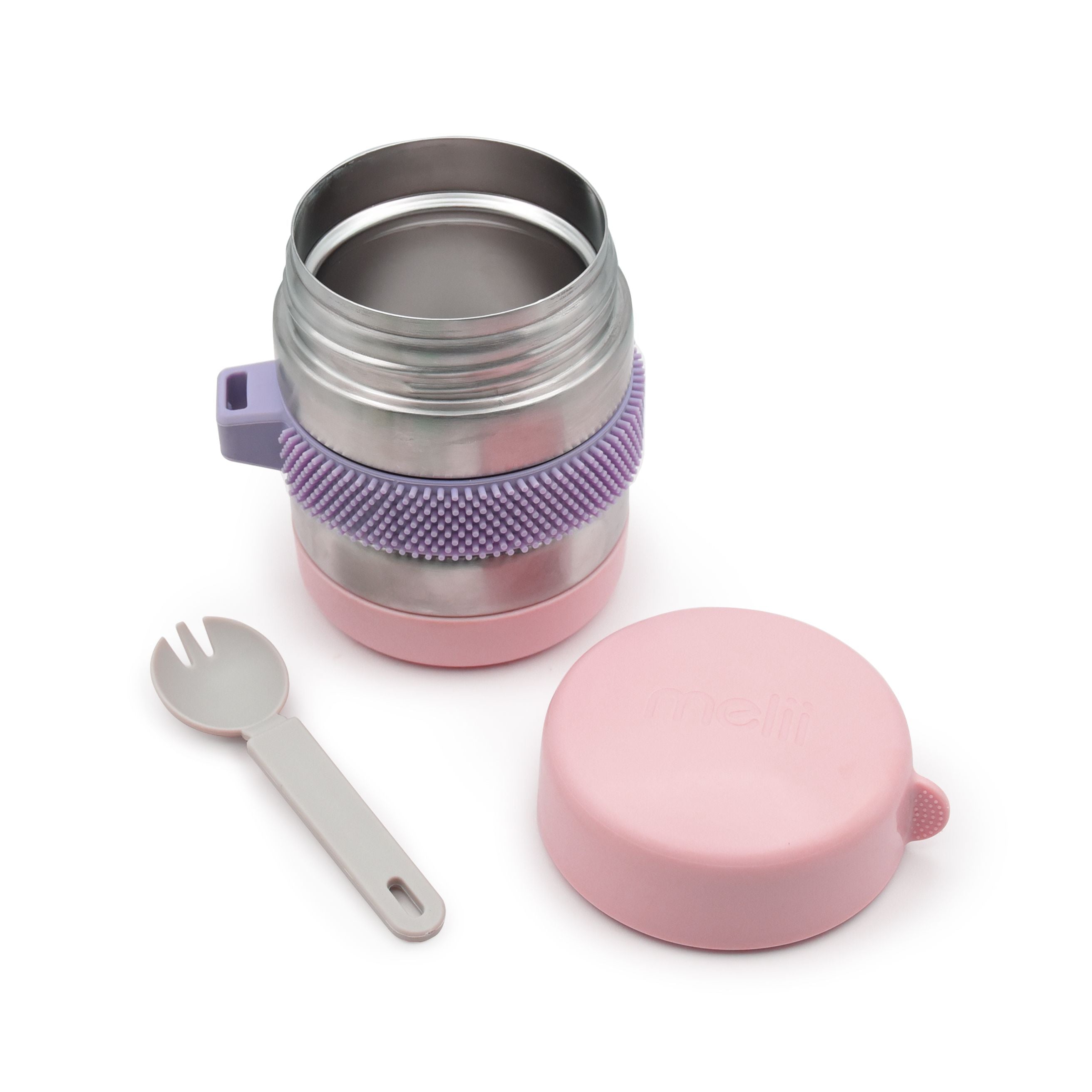 Melii Insulated Fidget Thermos - Pink/Purple/Grey