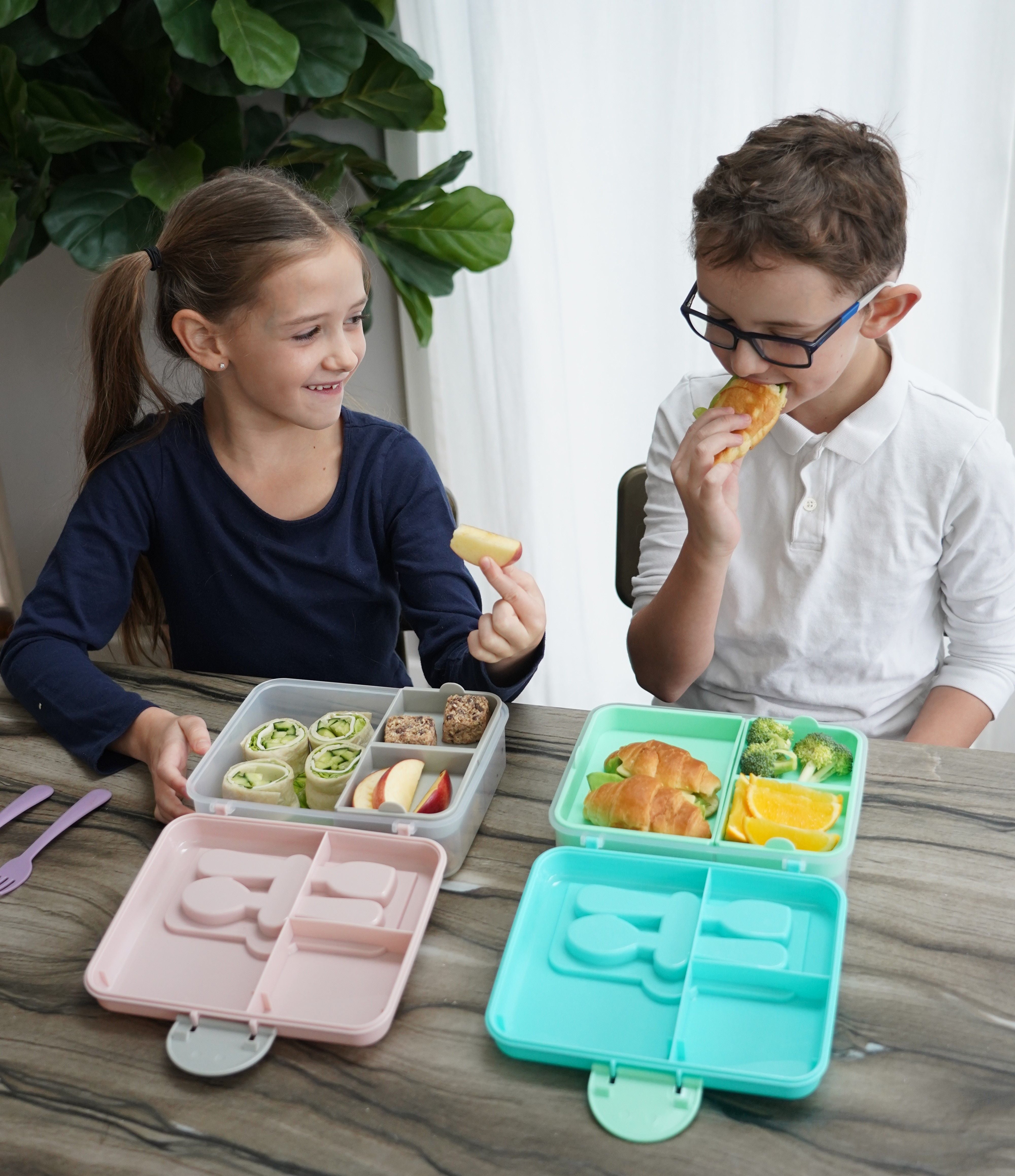 Melii 2 Tier Bento Box - Blue & Mint