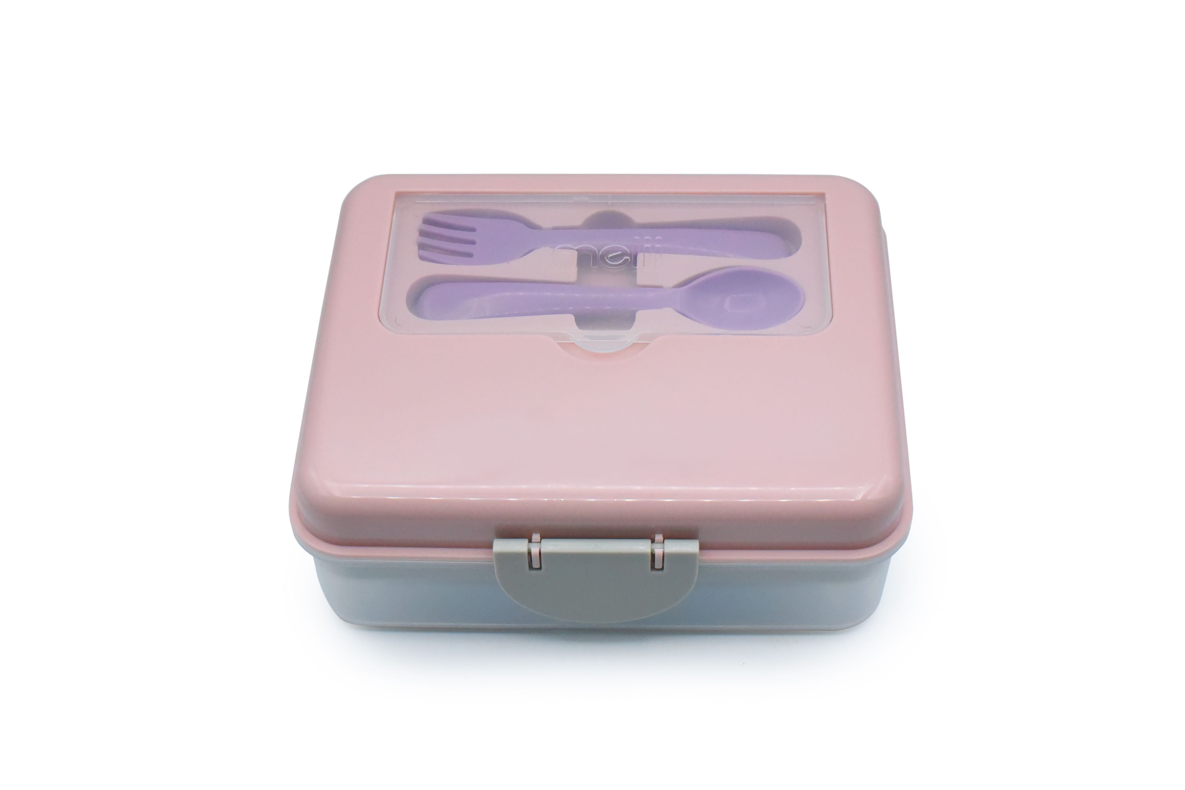 Melii 2 Tier Bento Box - Pink & Grey