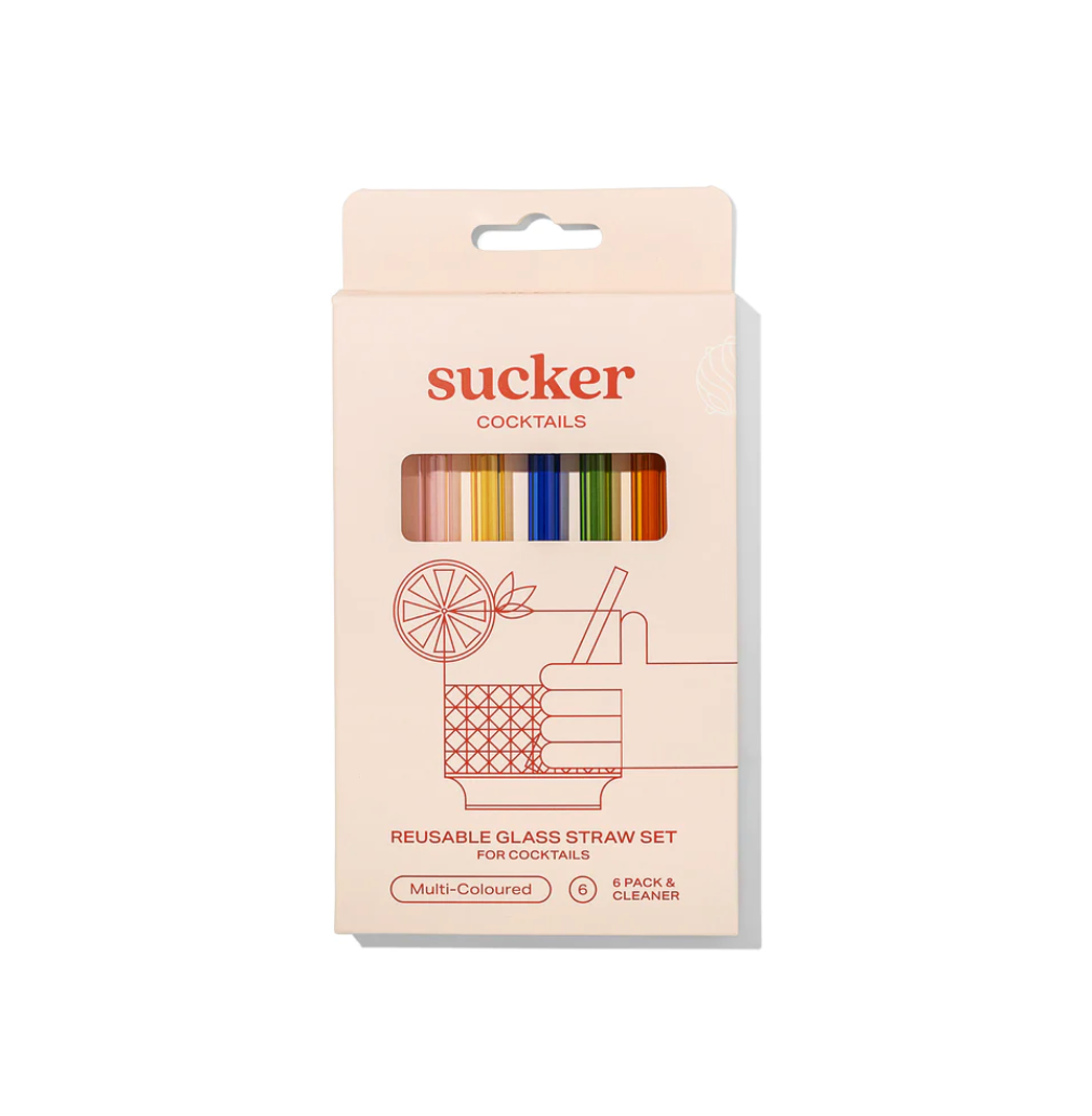 Sucker NZ - Cocktail Glass Drinking Straws - Multi-colour