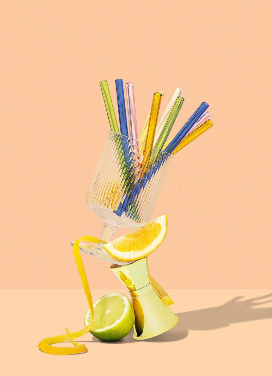 Sucker NZ - Cocktail Glass Drinking Straws - Multi-colour