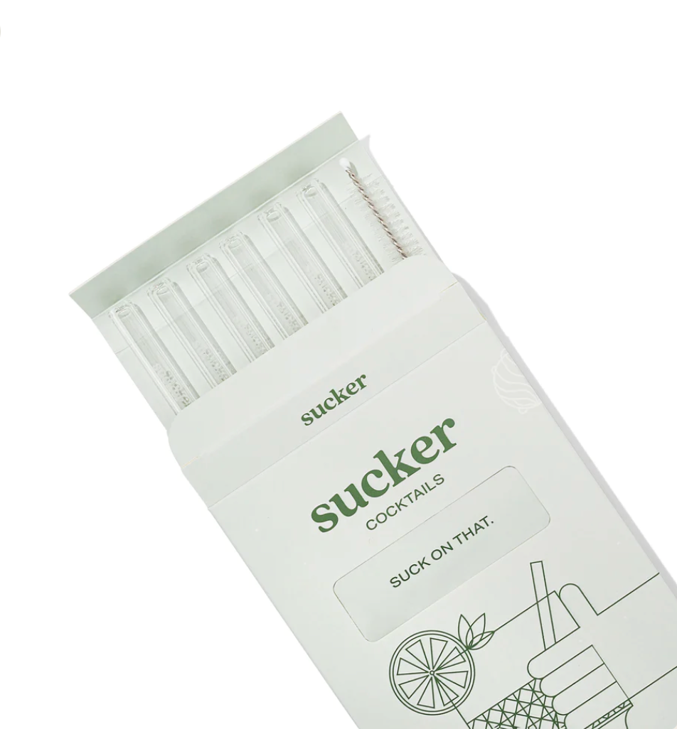 Sucker NZ - Cocktail Glass Drinking Straws - Transparent