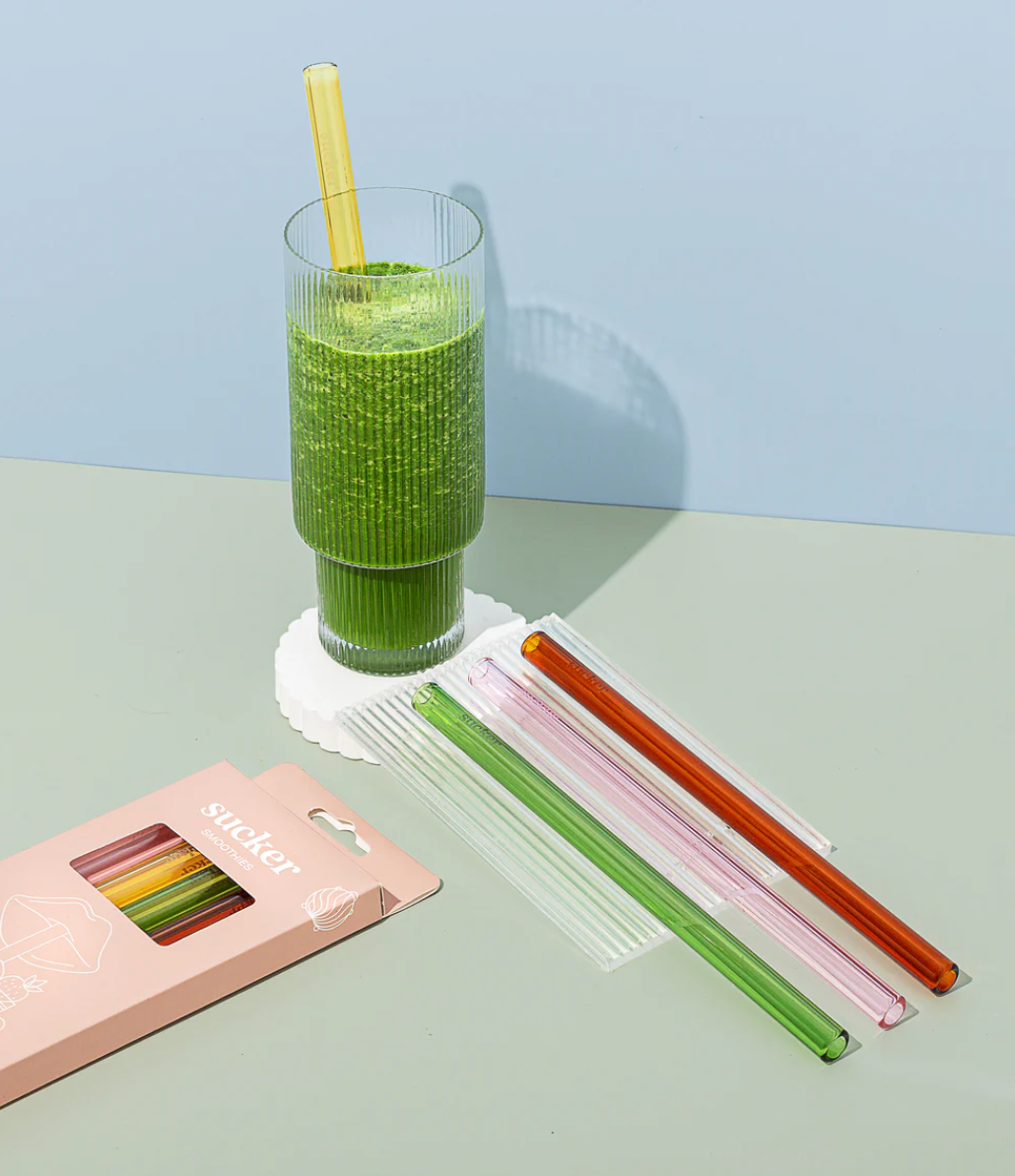 Sucker NZ - Reusable Glass Smoothie Straws - Multi-colour