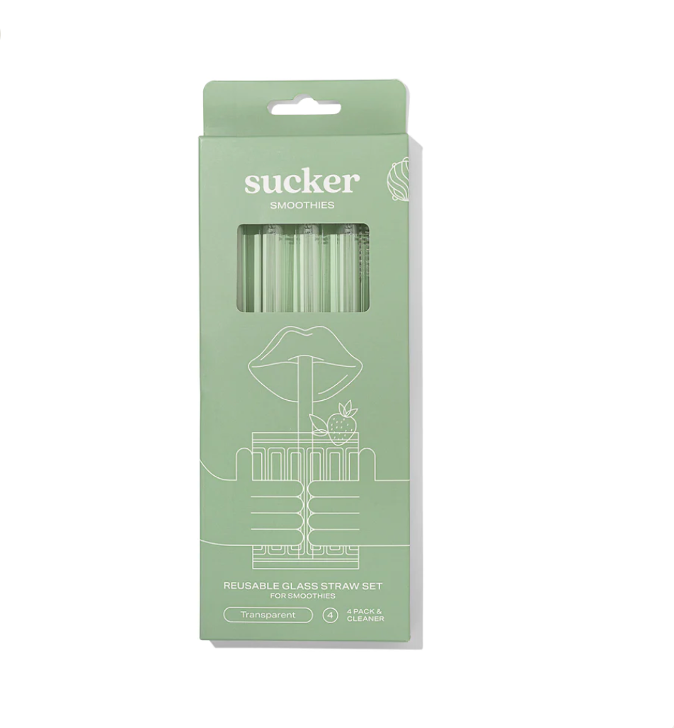 Sucker NZ - Reusable Glass Smoothie Straws - Transparent