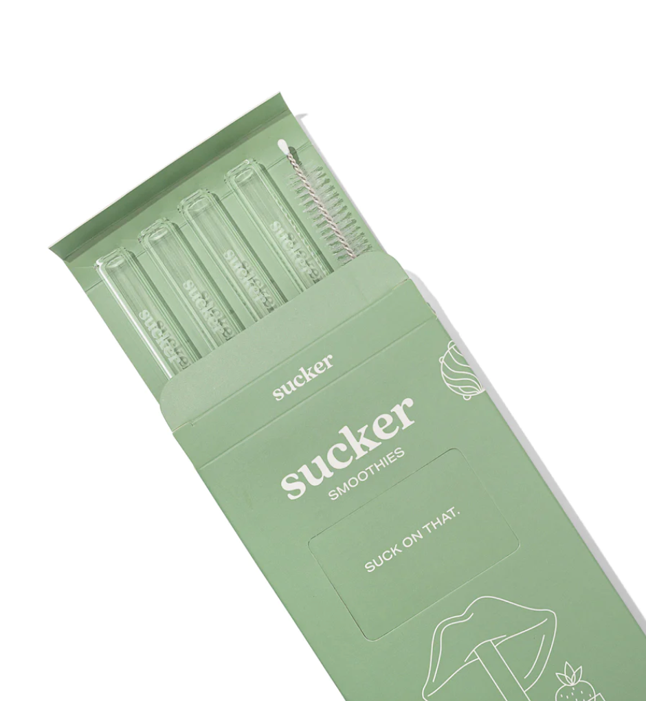 Sucker NZ - Reusable Glass Smoothie Straws - Transparent