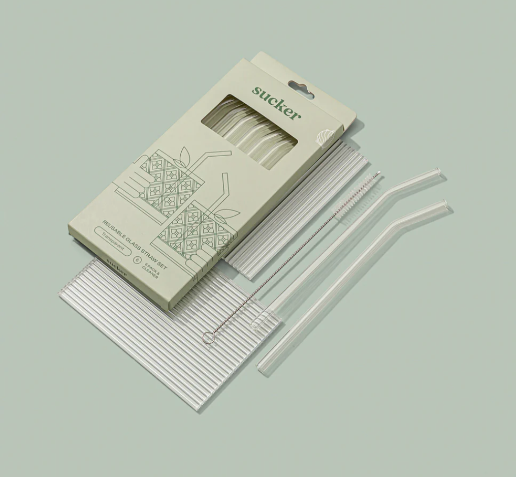 Sucker NZ - Reusable Glass Drinking Straws - Transparent