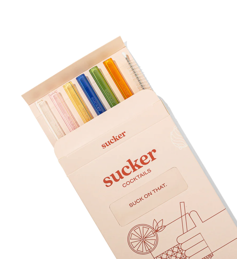 Sucker NZ - Cocktail Glass Drinking Straws - Multi-colour