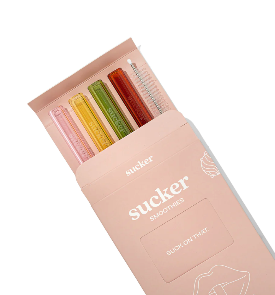 Sucker NZ - Reusable Glass Smoothie Straws - Multi-colour